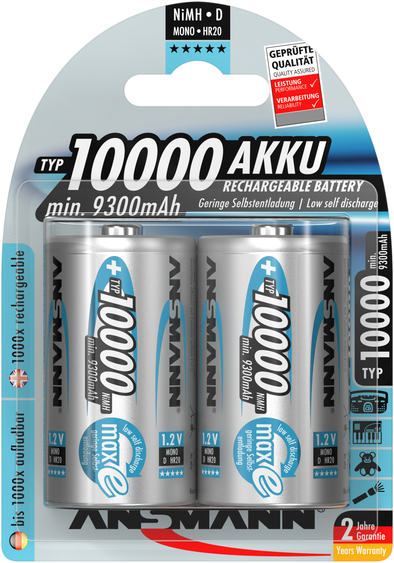 Ansmann D 10.000mAh 2x