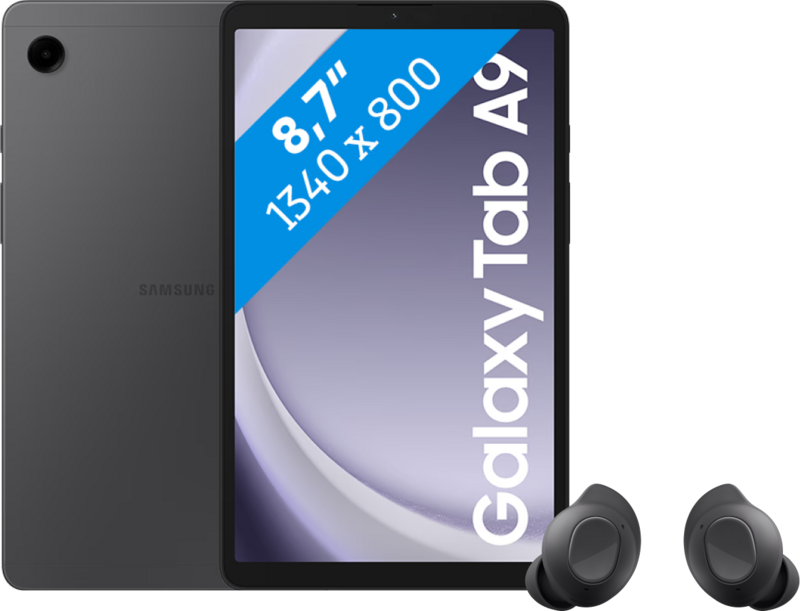 Samsung Galaxy Tab A9 8,7 inch 128GB Wifi Grijs + Buds FE Zwart