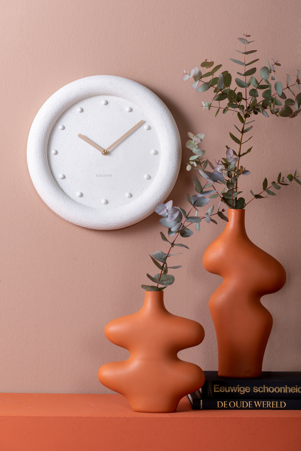 present time Vaas 'Organic Curves' 30cm, kleur Burned orange