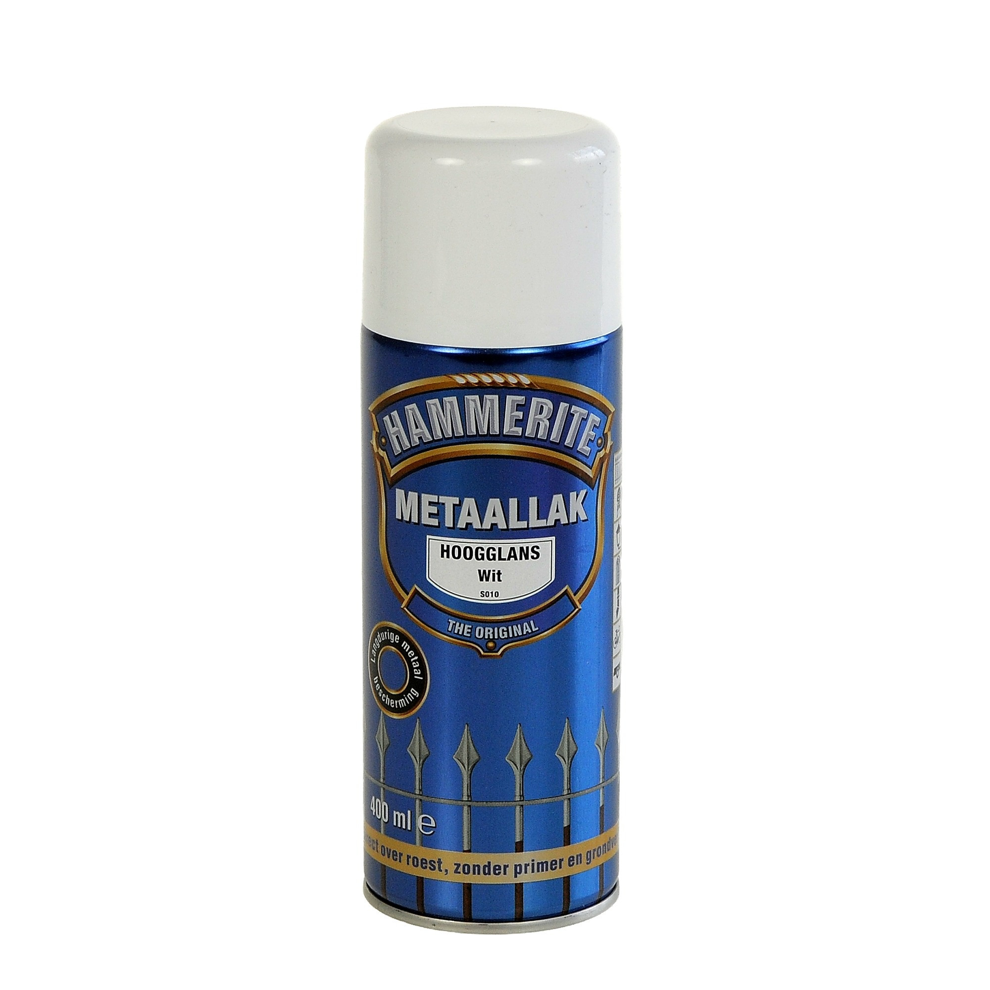 Hammerite Metaallak Direct over Roest Hoogglans Spuitbus - 400 ml S010 Wit