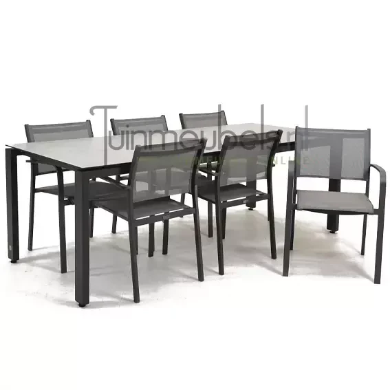 Tuinstoel Tosca dining met GOA HPL 220 licht grijs