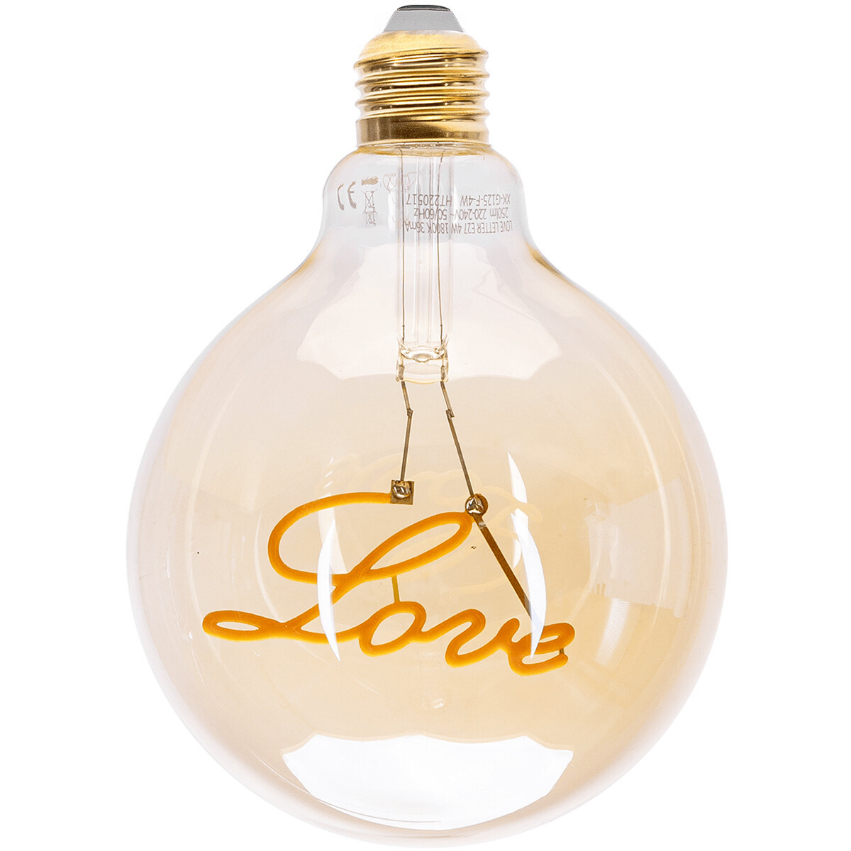 LED Lamp - Aigi Glow Love - E27 Fitting - 4W - Warm Wit 1800K - Amber