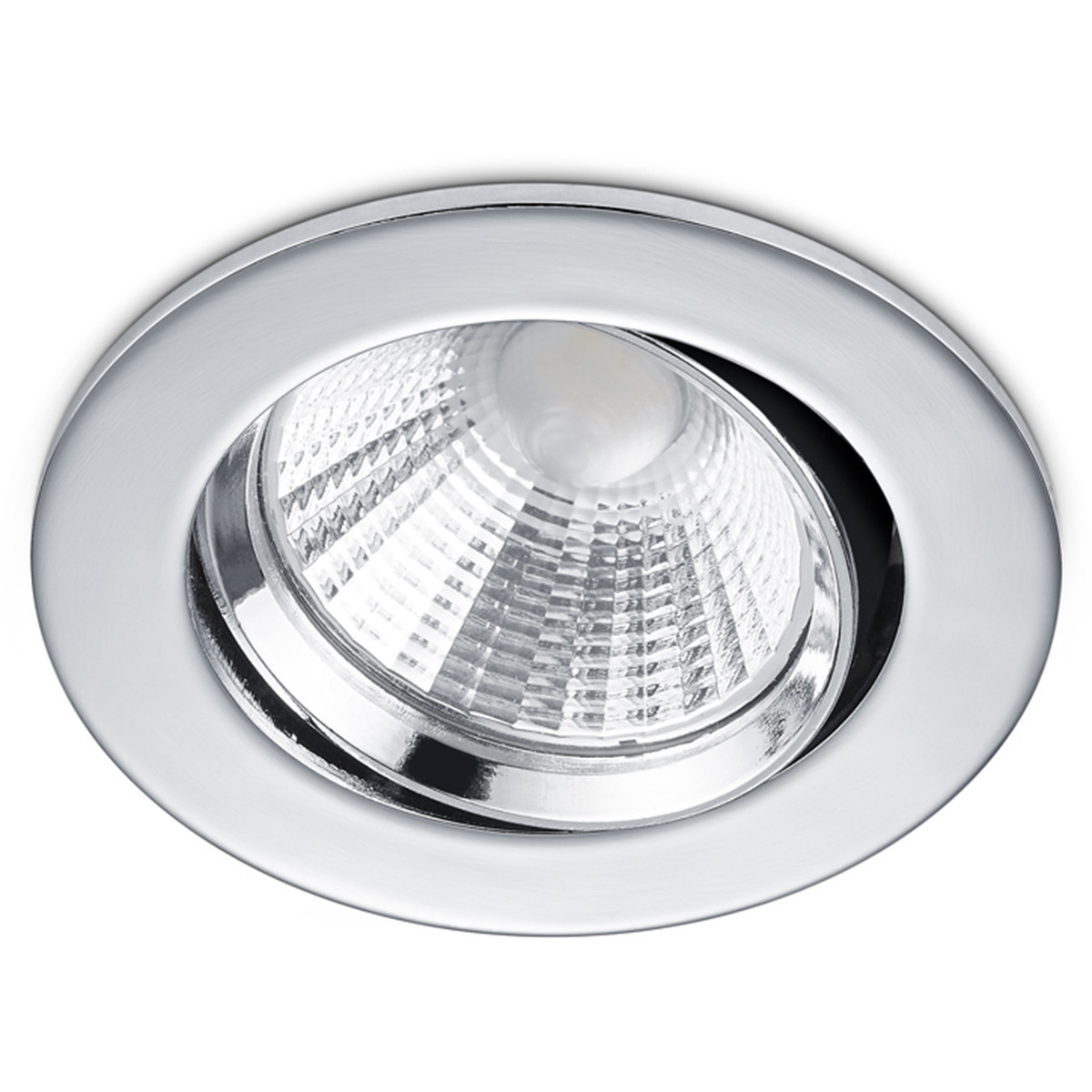 LED Spot - Inbouwspot - Trion Paniro - Rond 5W - Dimbaar - Warm Wit 3000K - Mat Chroom - Aluminium - Ø80mm