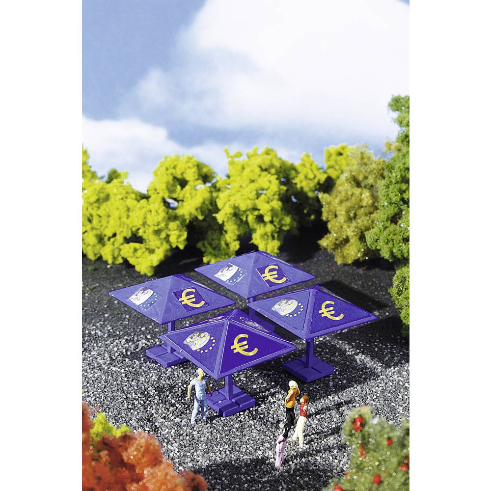 Vollmer 42003 H0 4-delige set euro-parasol Kant-en-klaar model