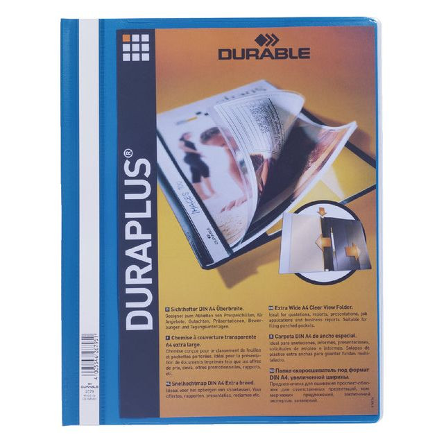 Snelhechtmap Durable Duraplus A4 blauw | 25 stuks