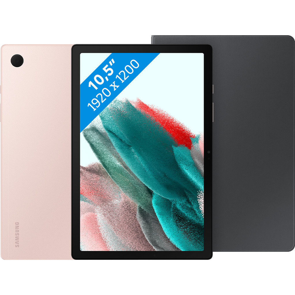 Samsung Galaxy Tab A8 64GB Wifi Roségoud + Book Case Grijs