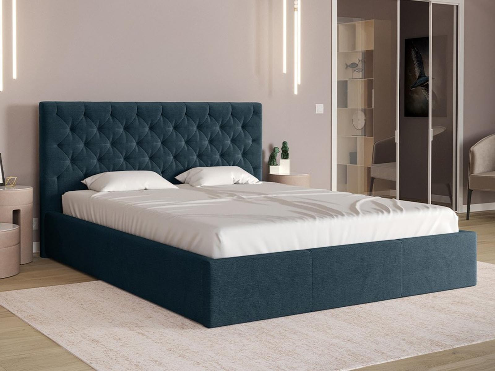 Bed met opbergruimte ZLATAN 140x200 cm stof blauw