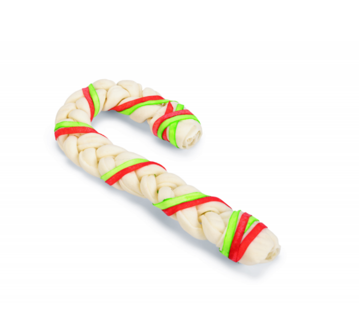 Beeztees Kerst Braided Rawhide Cane hondensnack