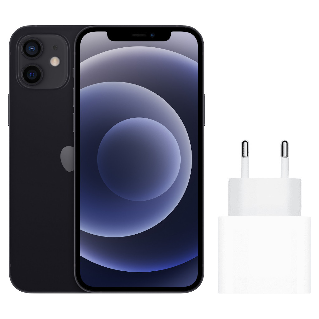 Apple iPhone 12 mini 128GB Zwart + Apple Usb C Oplader 20W