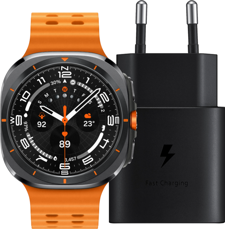 Samsung Galaxy Watch Ultra 4G Grijs/Oranje 47mm + Oplader 25W