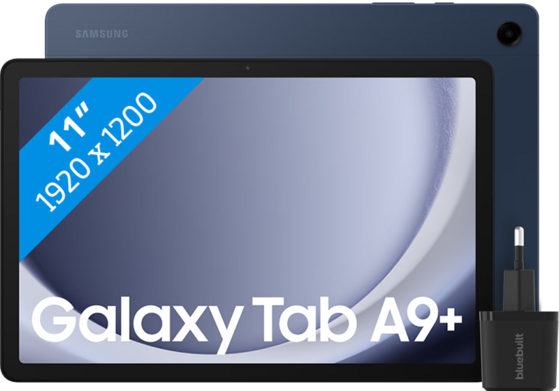 Samsung Galaxy Tab A9 Plus 11 inch 64GB Wifi Blauw + BlueBuilt Oplader