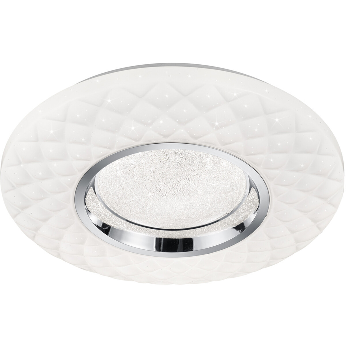 LED Plafondlamp - Trion Magum - 22W - Aanpasbare Kleur - Dimbaar - Afstandsbediening - Sterlicht - Rond - Mat Wit - Kunststof