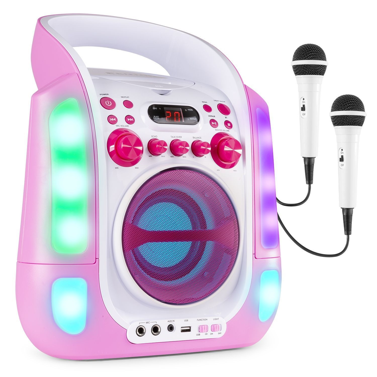 Fenton SBS30P draagbare karaoke set met Bluetooth, CD+G en microfoons