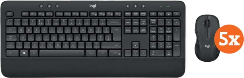 Logitech MK545 Draadloze Toetsenbord en Muis QWERTY 5-Pack