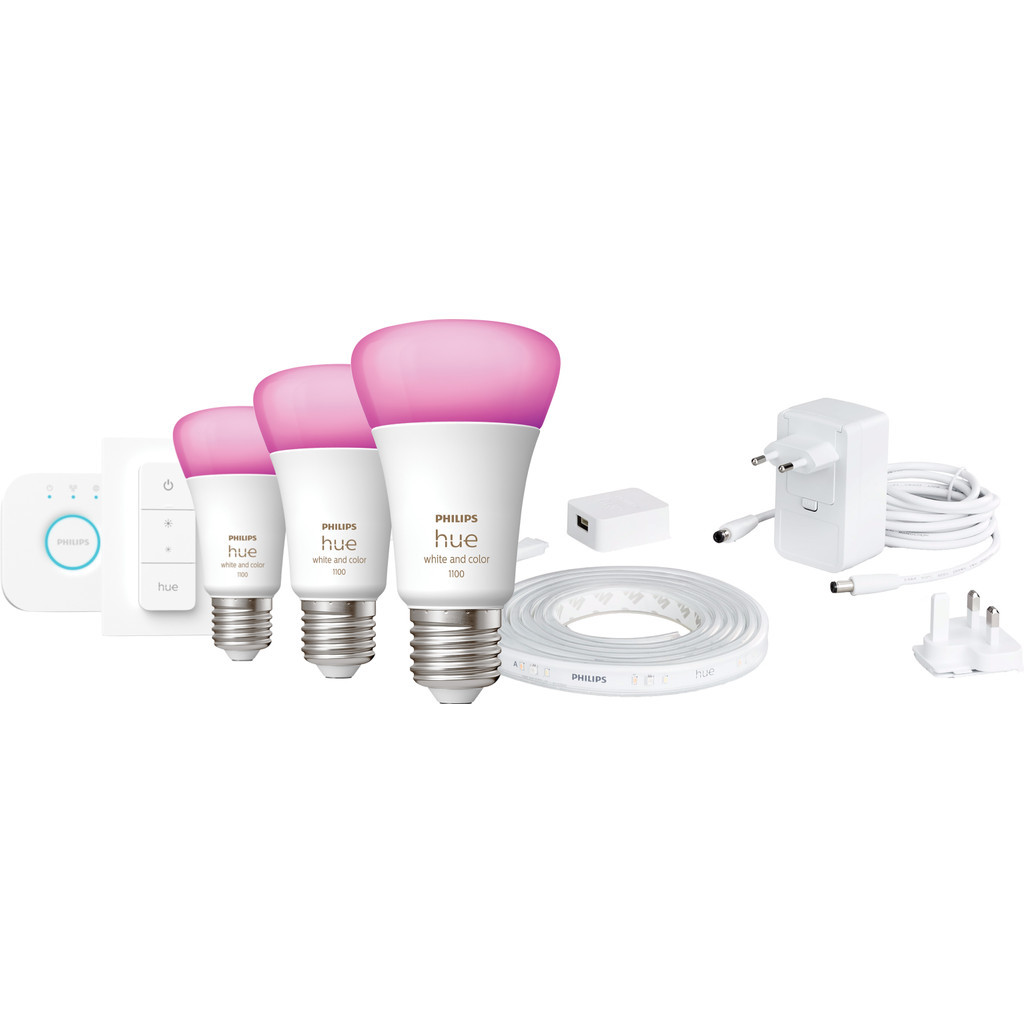 Philips Hue White & Color Starter 5-Pack E27 + dimmer en Bridge