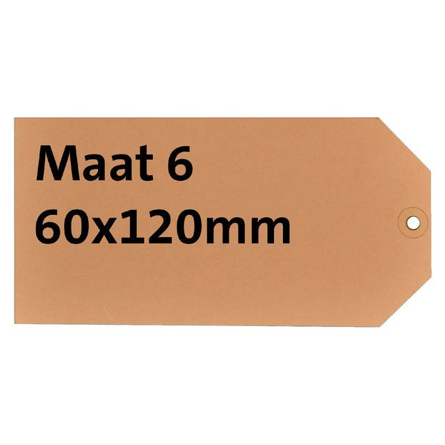 Label karton nr6 200gr 60x120mm chamois 1000stuks