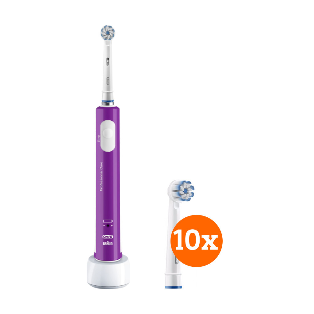 Oral-B Junior 6+ Paars + Sensitive Clean opzetborstels (10 stuks)