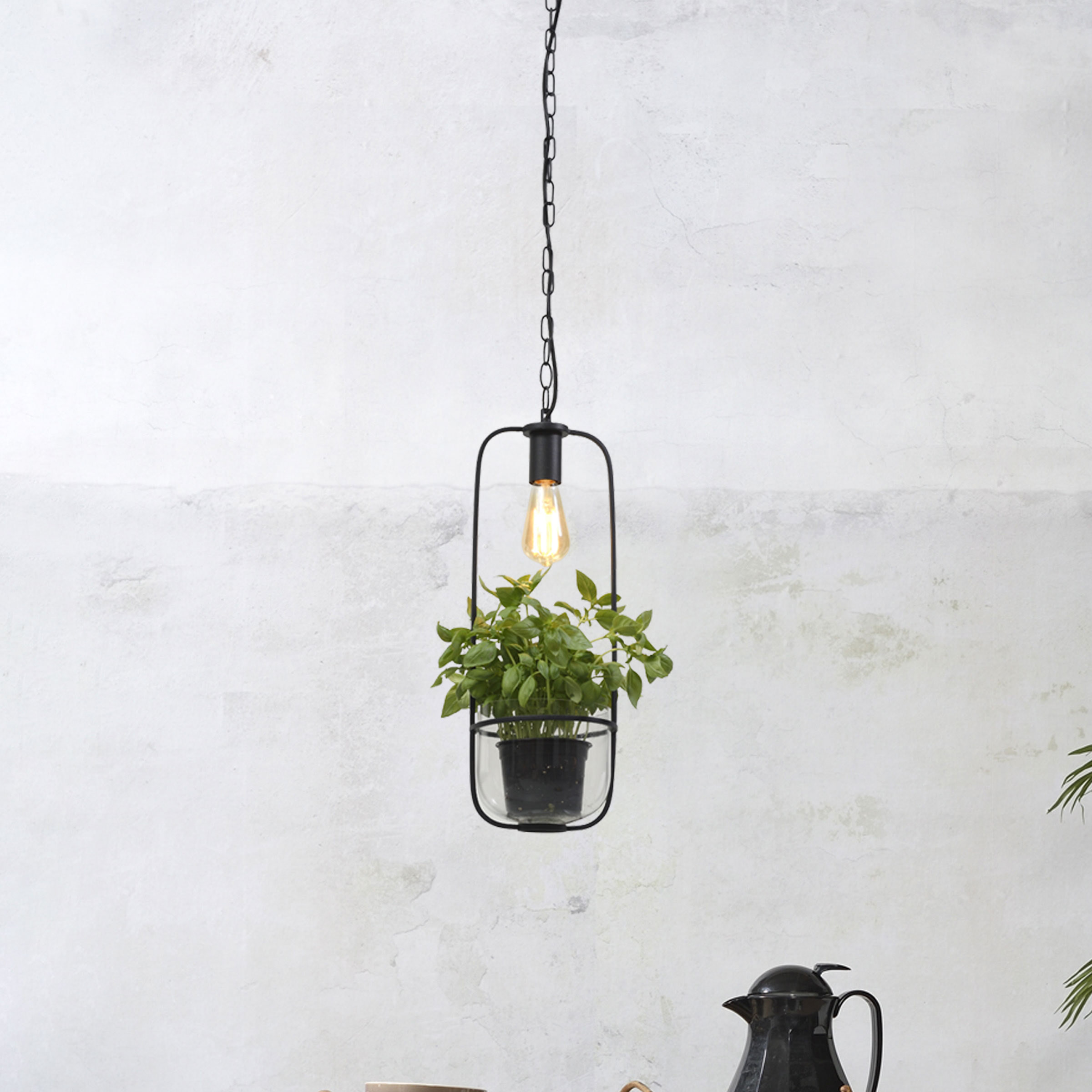 its about RoMi Hanglamp 'Florence' Met planthouder, kleur Zwart