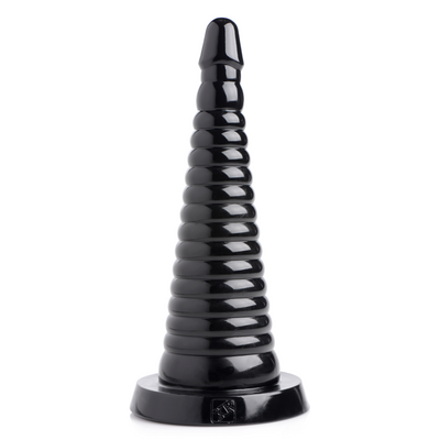 XR Brands Giant Ribbed Anal Cone - Black