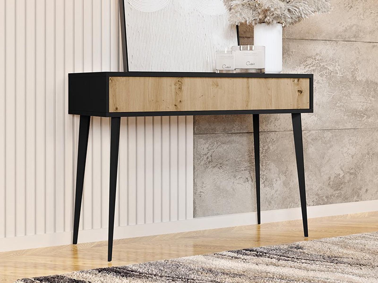 Console OVERMARS 1 lade zwart/artisan eik