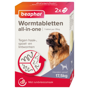 Beaphar Wormmiddel all-in-one (17,5 - 70 kg) hond 2 tabletten