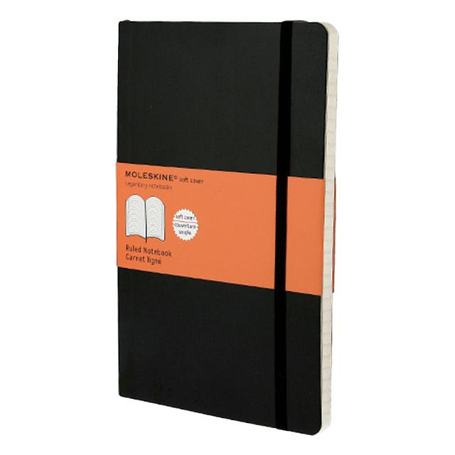 Moleskine notitieboek, ft 13 x 21 cm, gelijnd, soepele cover, 192 bladzijden, zwart