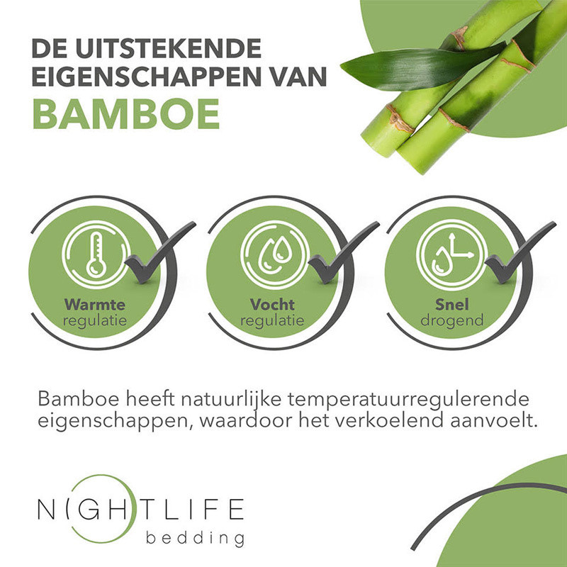 All season Dekbed Natural Bamboe - 140x220 cm (Eenpersoons) - Nightlife - 450 Gram - Dekbed-Discounter.nl