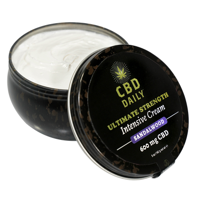 Earthly body CBD Daily Ultimate Strength Intensive Cream - Sandalwood - 5 oz / 142 g