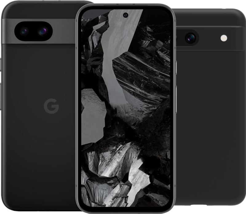 Google Pixel 8a 128GB Zwart 5G + BlueBuilt Back Cover Zwart