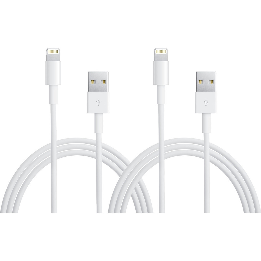 Apple Usb A naar Lightning Kabel 1m Kunststof Wit Duopack