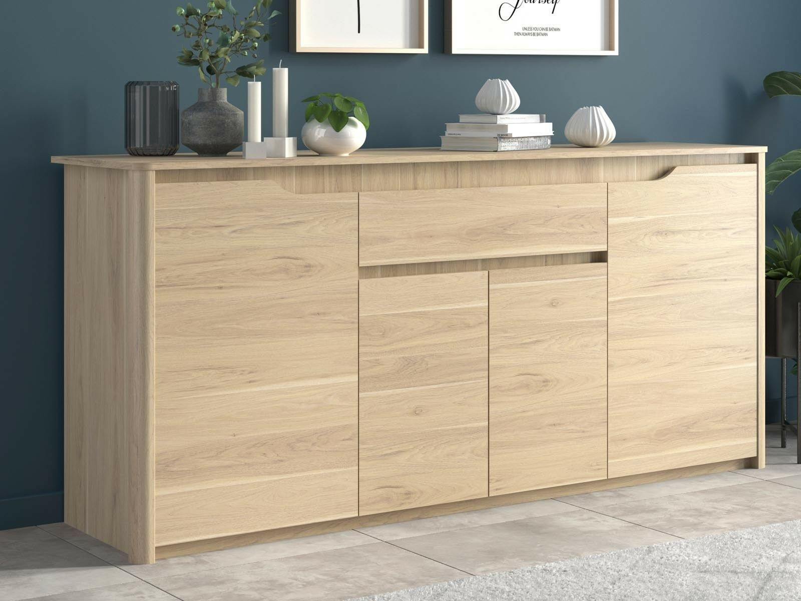 Dressoir WESLEY 4 deuren en 1 lade dakota eik