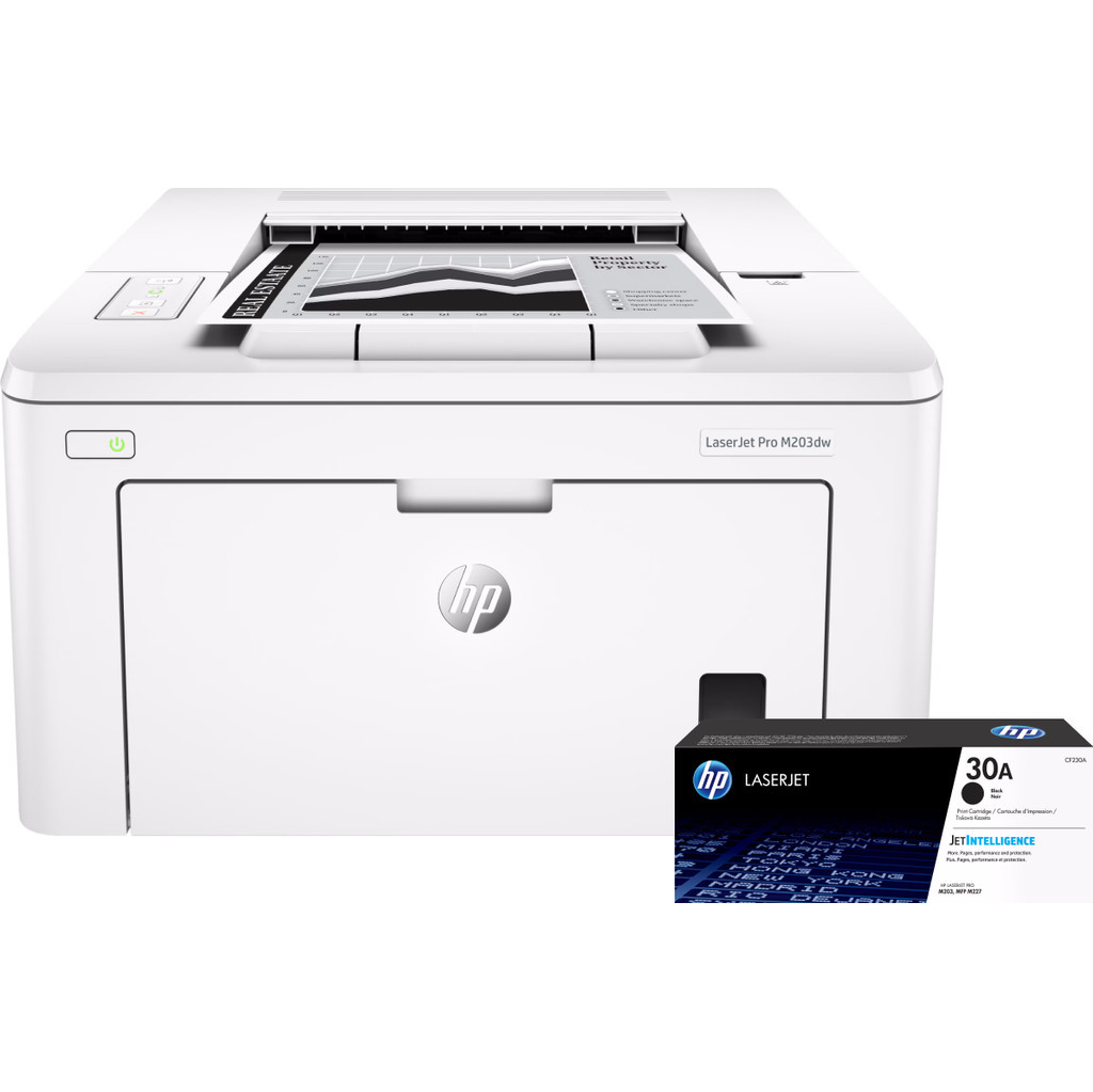 HP LaserJet M203dw + 1 extra zwarte toner