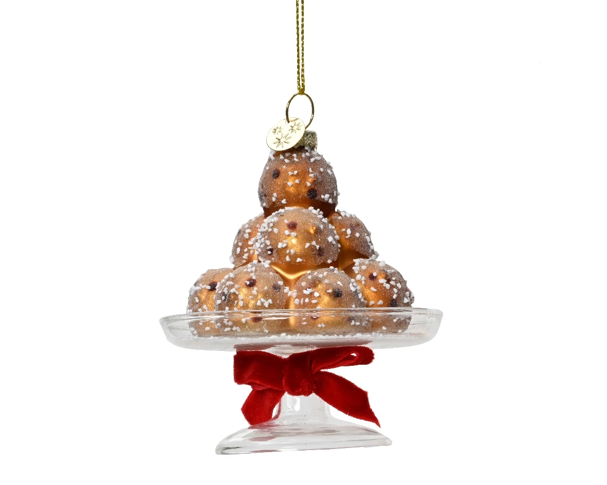 Decoris Kersthanger oliebollen 8x10cm