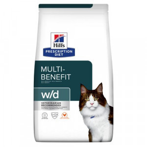 Hill&apos;s Prescription Diet W/D Multi-Benefit kattenvoer met kip 3 x 3 kg