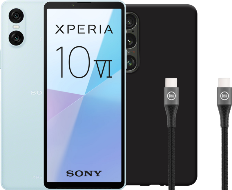 Sony Xperia 10 VI 128GB Blauw 5G + Accessoirepakket