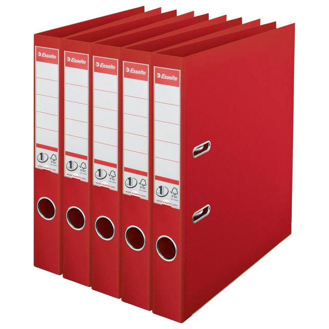 Esselte No 1 Power ordner PP 50 mm rood | 5 stuks