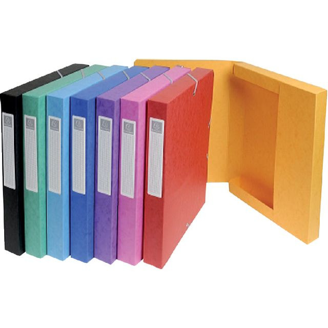 Exacompta elastobox Exabox 8 geassorteerde kleuren: geel, rood, roze, paars, blauw, turquoise, groen e...