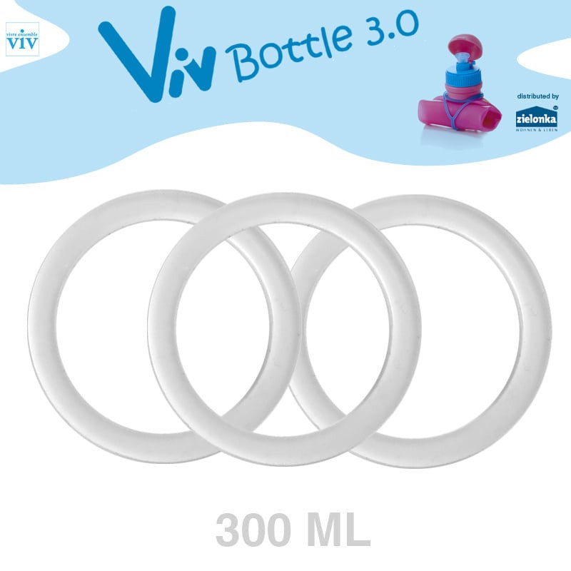 Set (3 stuks) Afsluitringen voor 300 ml Viv Bottle 3.0 - Reserveonderdeel