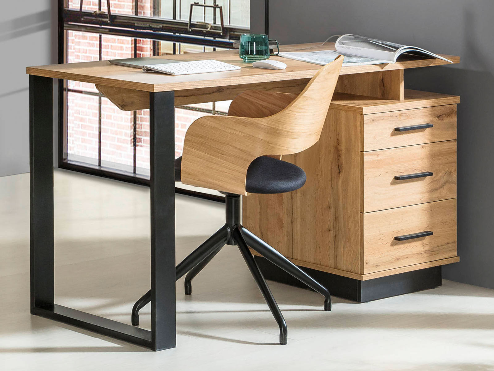 Bureau LAVIDA 135 cm artisan eik