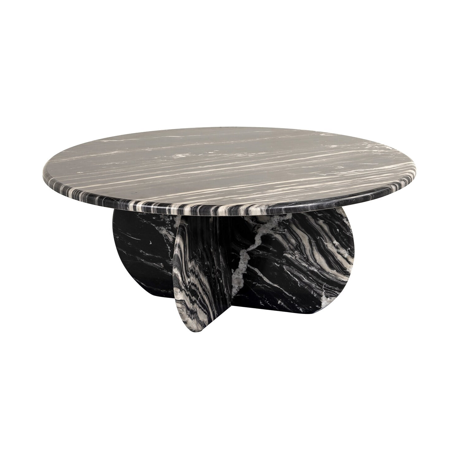 Richmond Ronde Salontafel Bancroft Marmer, 90cm - Zwart