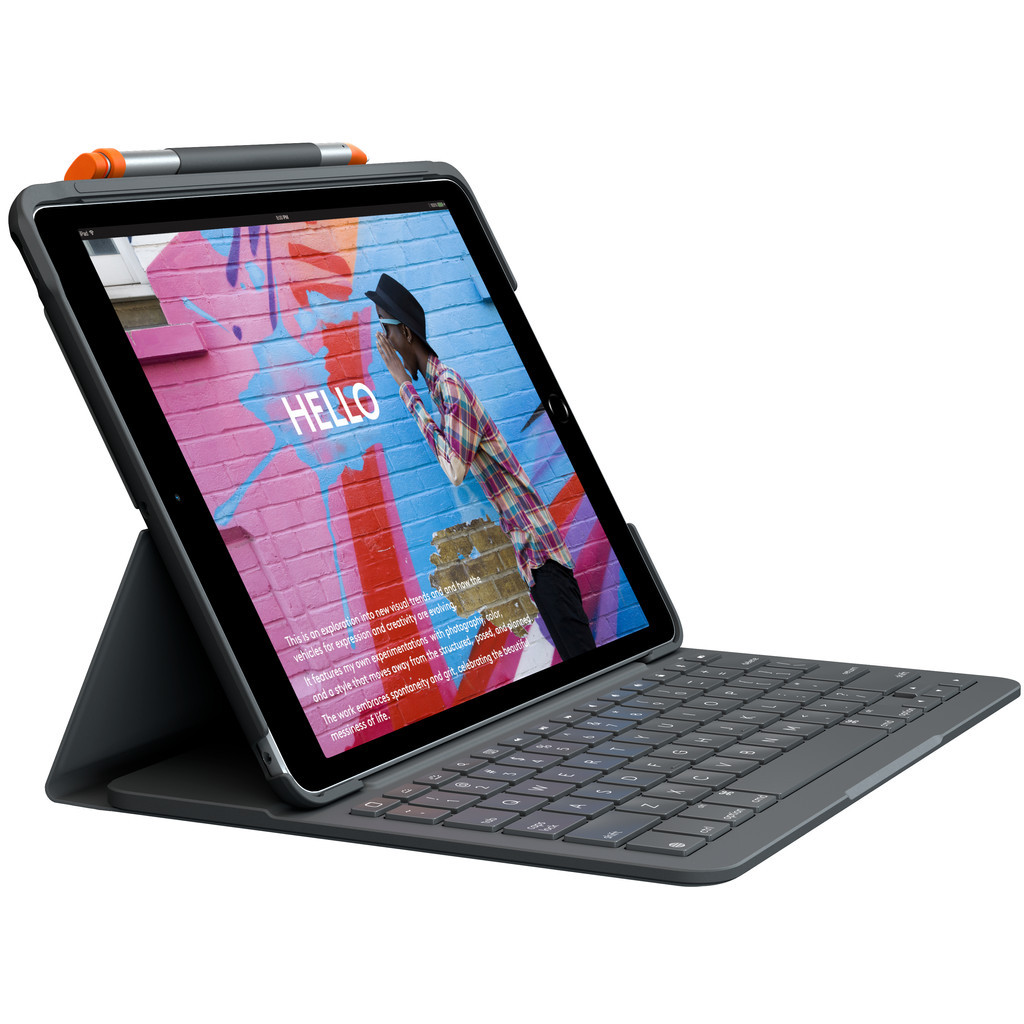 Logitech Slim Folio Apple iPad (2021/2020) Toetsenbord Hoes QWERTY