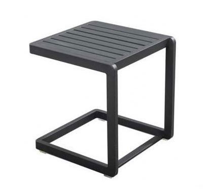 Hokan lounger side table 40x40cm. alu black - Yoi