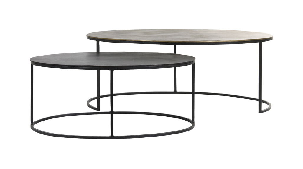 Light & Living Salontafel Paxson Set van 2 stuks - Antiek Brons - Rond