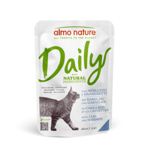 Almo Nature Daily met kabeljauw en garnalen natvoer kat (70 g) 30 x 70 g