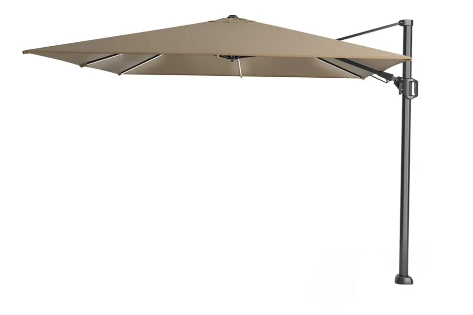 Platinum | Zweefparasol Challenger T² Glow 300 x 300 cm | Taupe