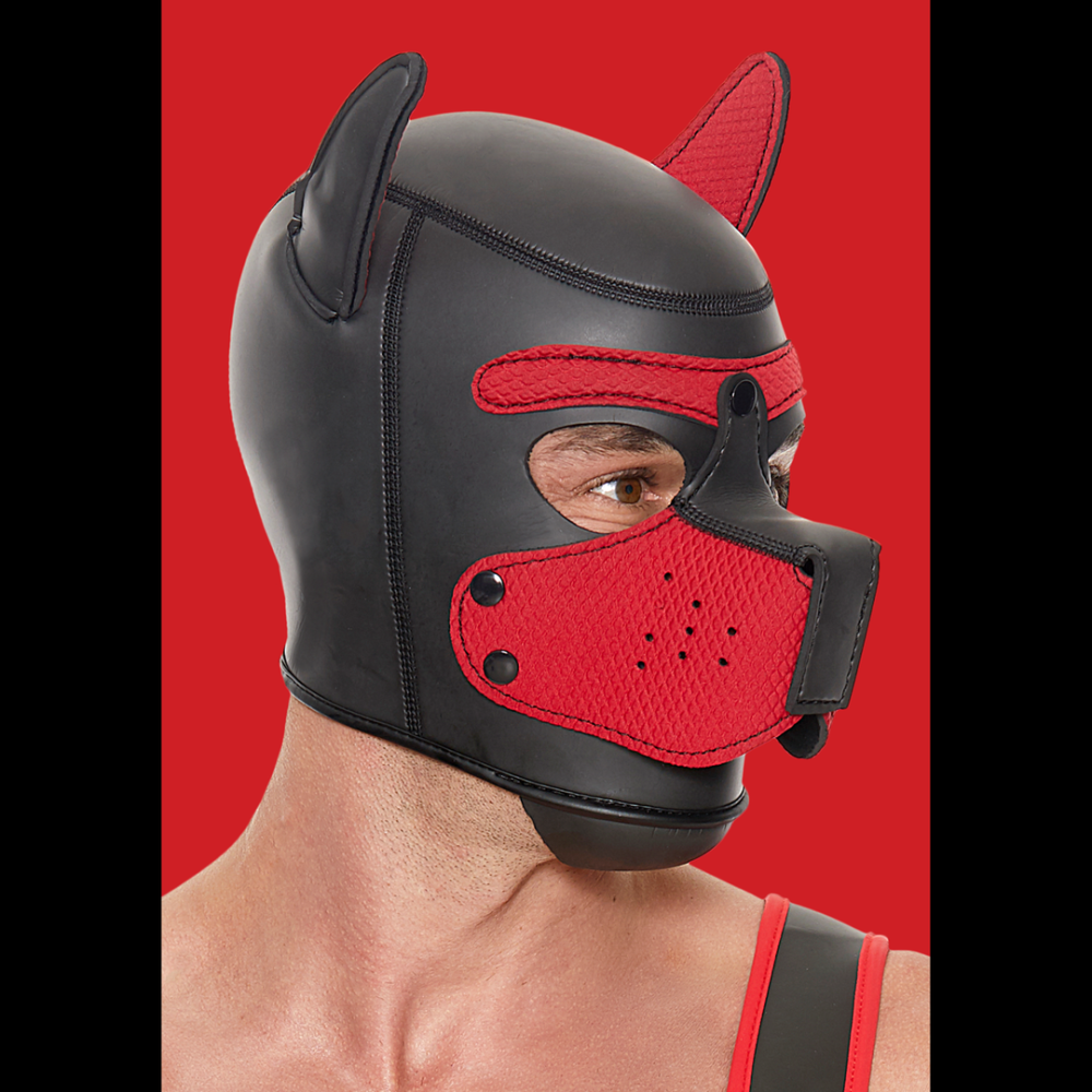 Ouch! by Shots Neoprene Puppy Mask - Red