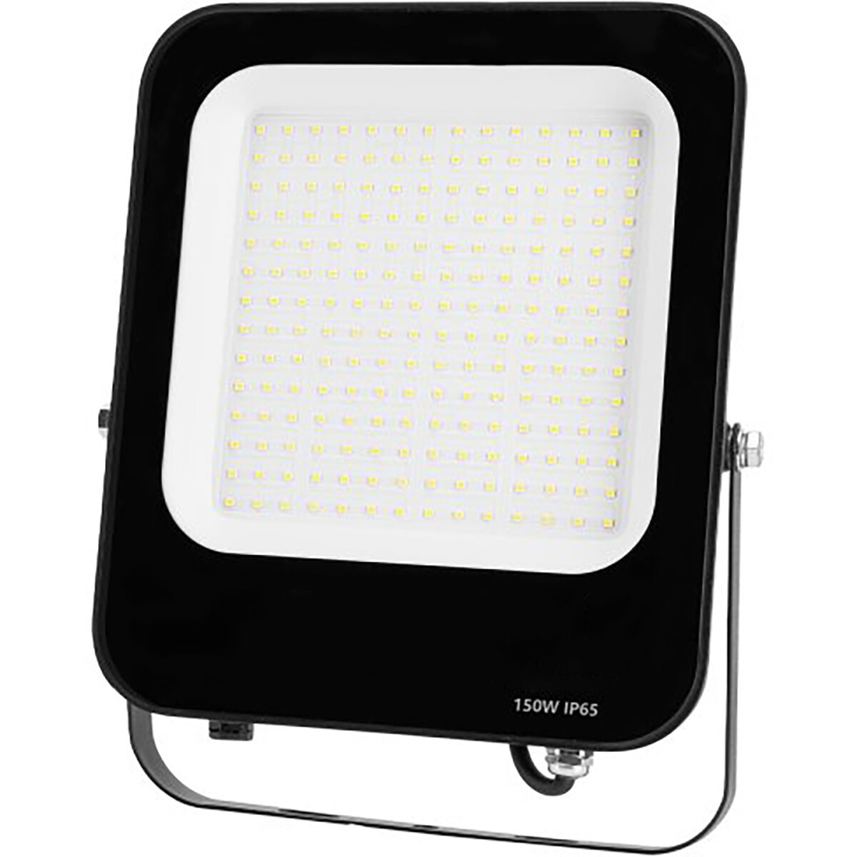 LED Bouwlamp - LED Schijnwerper - Aigi Rekan - 150 Watt - Helder/Koud Wit 6500K - Waterdicht IP65 - Rechthoek - Mat Zwart - Aluminium