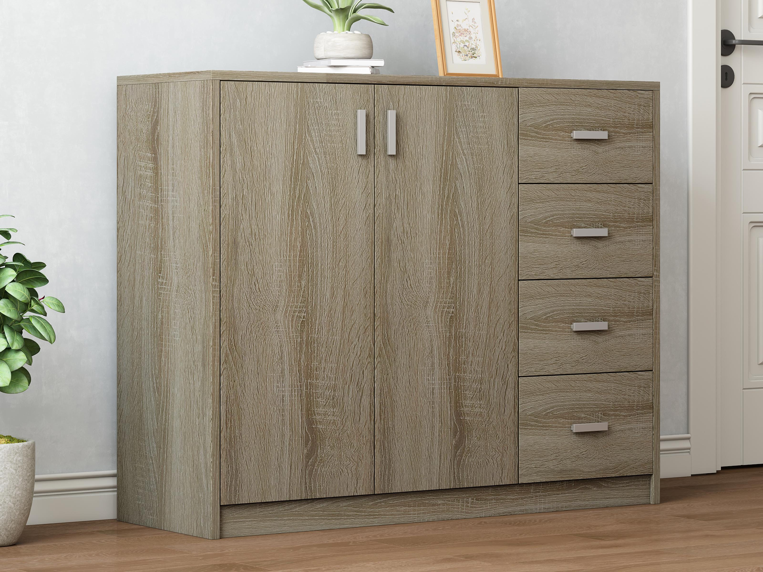 Commode ESPACITO 2 deuren 4 lades sonoma