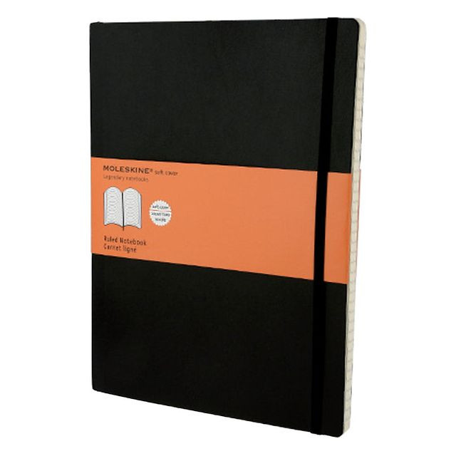 Moleskine notitieboek, ft 19 x 25 cm, gelijnd, soepele cover, 192 blad, zwart