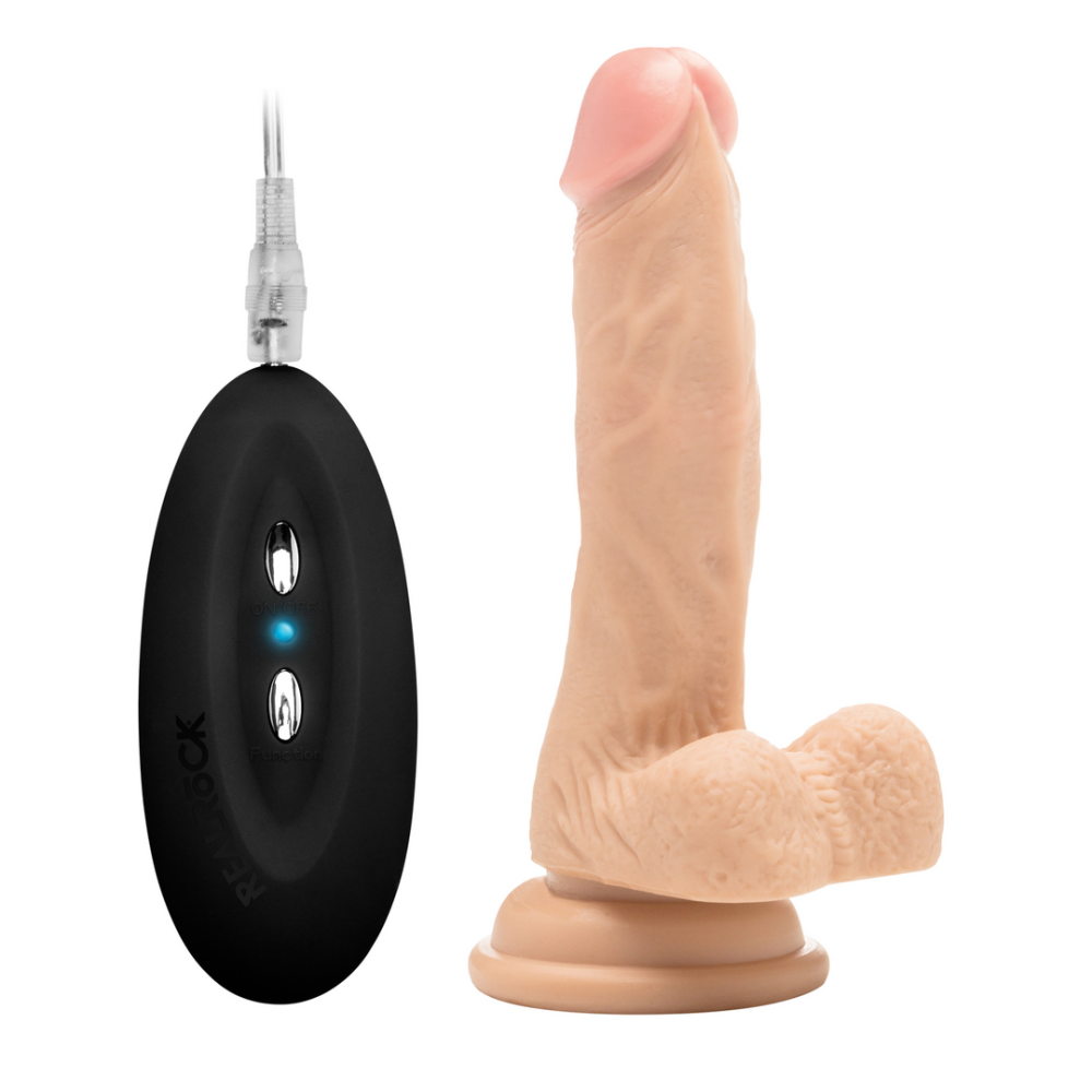 RealRock by Shots Vibrating Realistic Cock with Scrotum - 7 / 18 cm